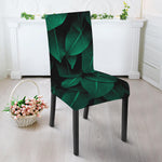 Natural Green Leaf Print Dining Chair Slipcover