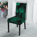 Natural Green Leaf Print Dining Chair Slipcover