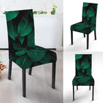 Natural Green Leaf Print Dining Chair Slipcover