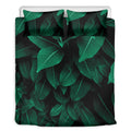Natural Green Leaf Print Duvet Cover Bedding Set