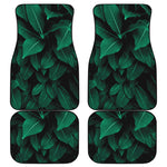 Natural Green Leaf Print Front and Back Car Floor Mats
