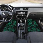 Natural Green Leaf Print Front and Back Car Floor Mats