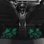 Natural Green Leaf Print Front and Back Car Floor Mats