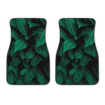 Natural Green Leaf Print Front Car Floor Mats