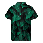 Natural Green Leaf Print Men's Short Sleeve Shirt