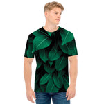 Natural Green Leaf Print Men's T-Shirt