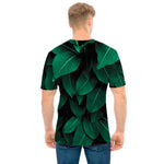 Natural Green Leaf Print Men's T-Shirt