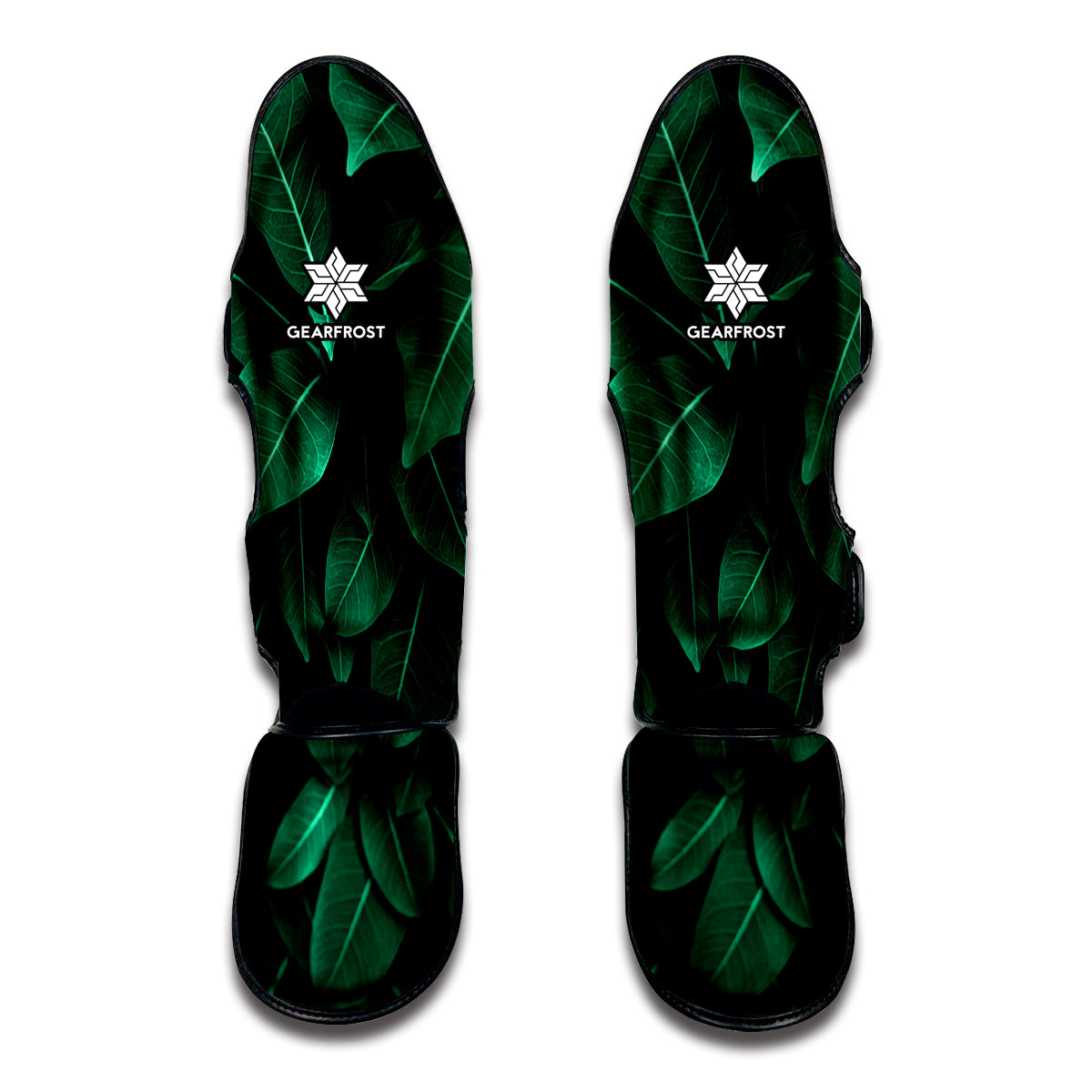 Natural Green Leaf Print Muay Thai Shin Guard