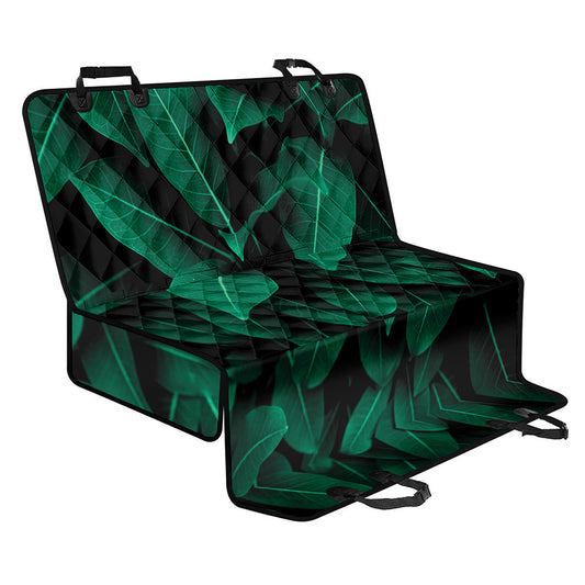 Natural Green Leaf Print Pet Car Back Seat Cover