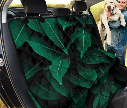 Natural Green Leaf Print Pet Car Back Seat Cover