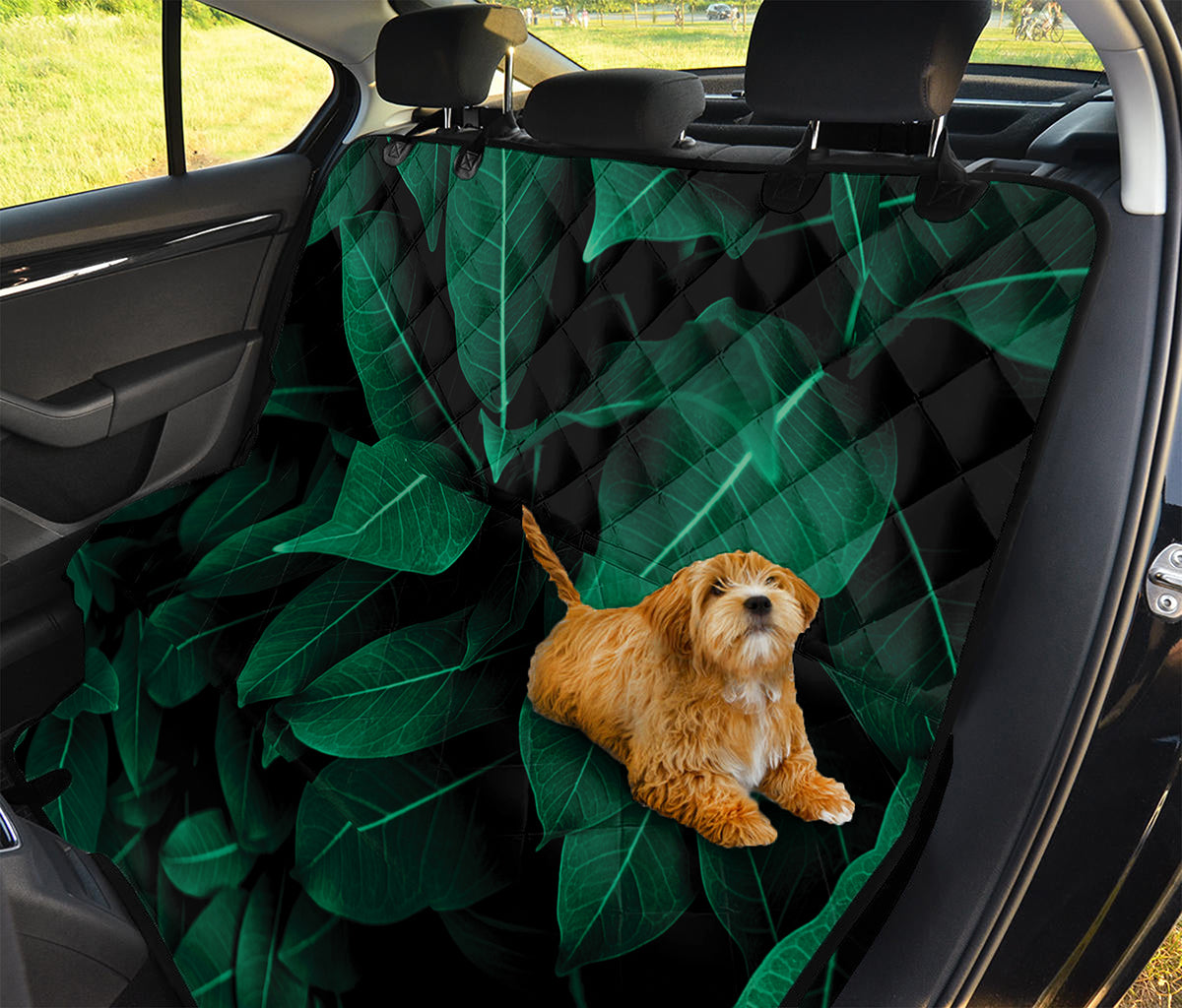 Natural Green Leaf Print Pet Car Back Seat Cover