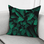 Natural Green Leaf Print Pillow Cover