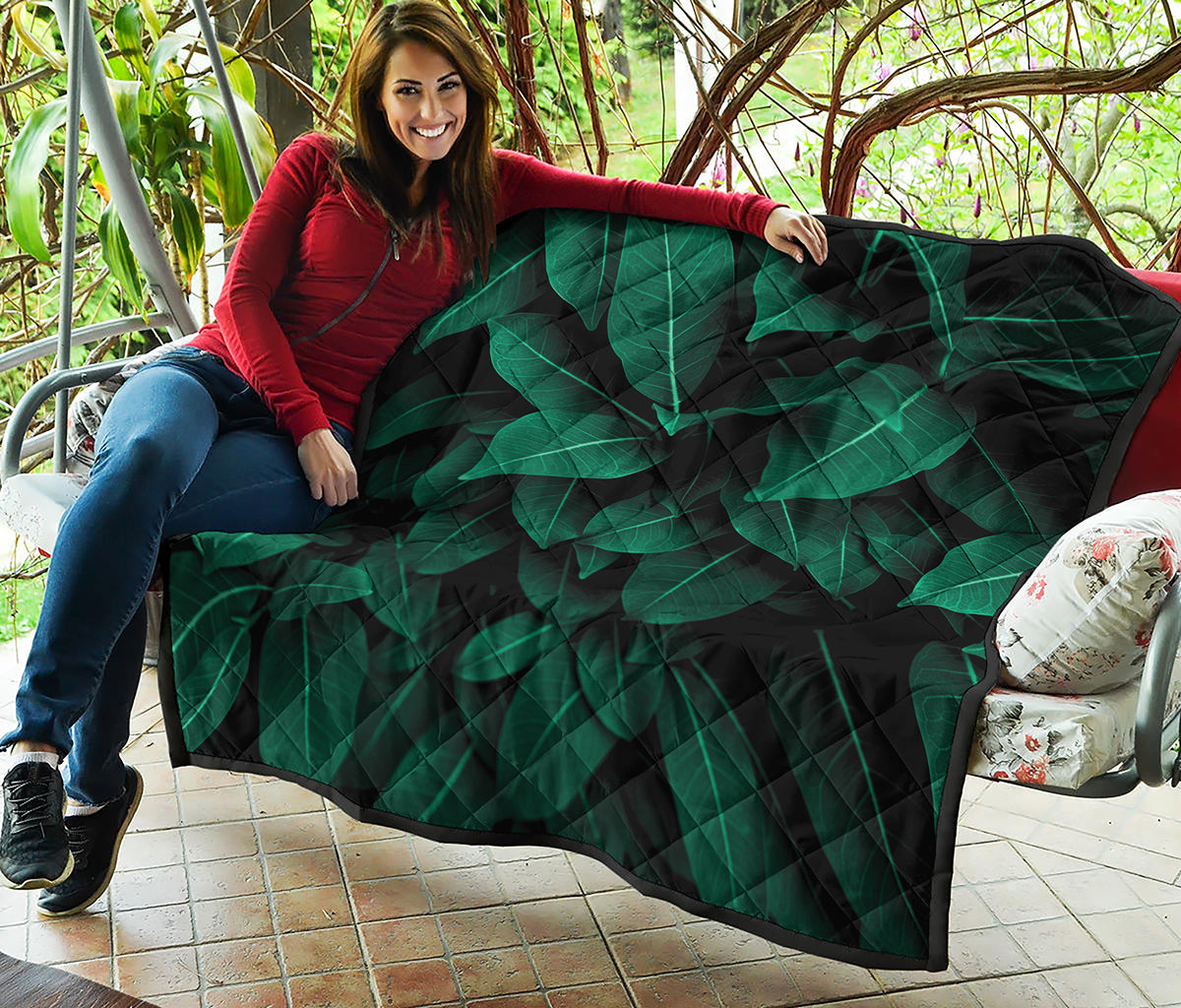 Natural Green Leaf Print Quilt