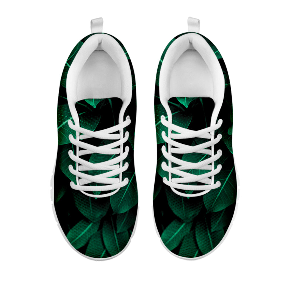 Natural Green Leaf Print White Sneakers