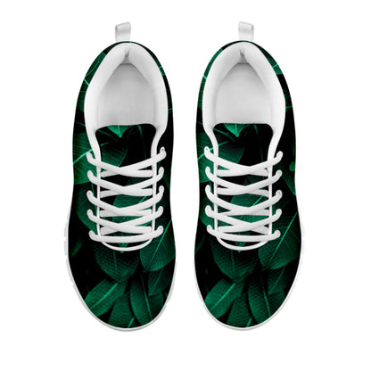 Natural Green Leaf Print White Sneakers