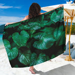 Natural Tropical Leaf Print Beach Sarong Wrap