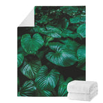 Natural Tropical Leaf Print Blanket