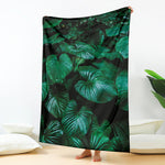 Natural Tropical Leaf Print Blanket