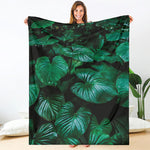 Natural Tropical Leaf Print Blanket