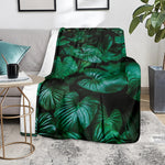 Natural Tropical Leaf Print Blanket