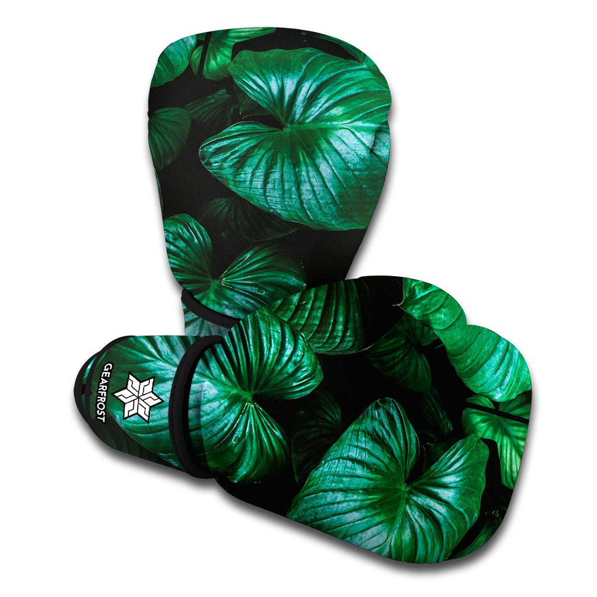 Natural Tropical Leaf Print Boxing Gloves