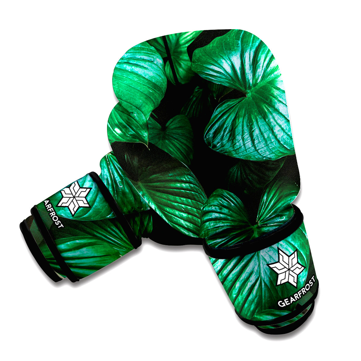 Natural Tropical Leaf Print Boxing Gloves