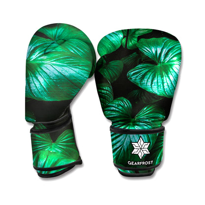 Natural Tropical Leaf Print Boxing Gloves