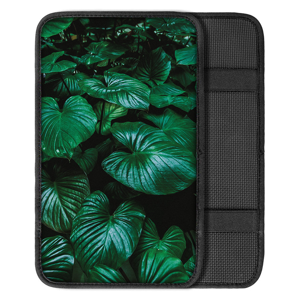 Natural Tropical Leaf Print Car Center Console Cover
