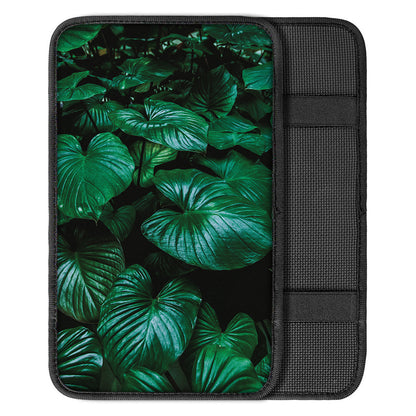 Natural Tropical Leaf Print Car Center Console Cover