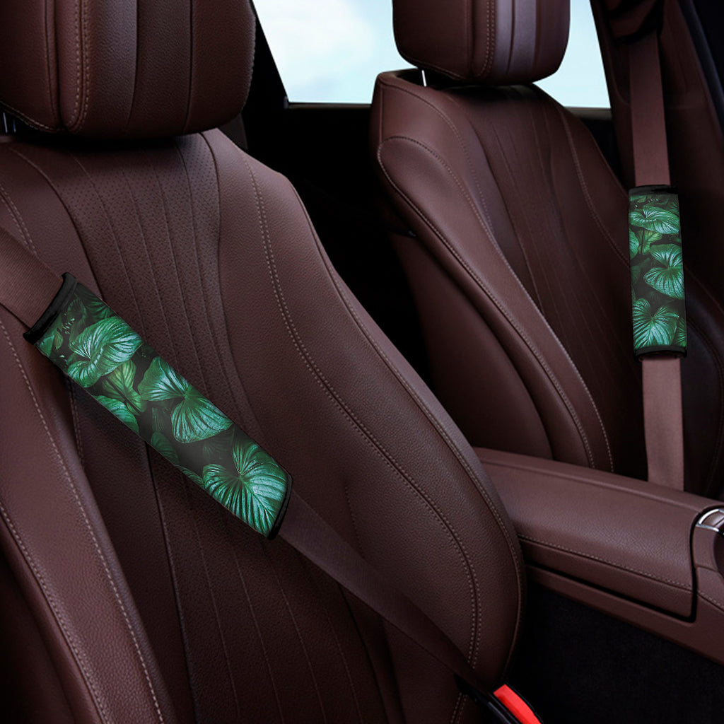 Natural Tropical Leaf Print Car Seat Belt Covers