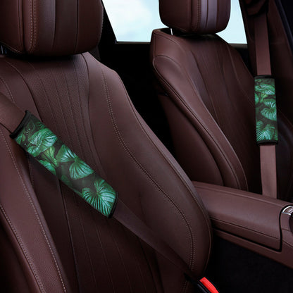 Natural Tropical Leaf Print Car Seat Belt Covers