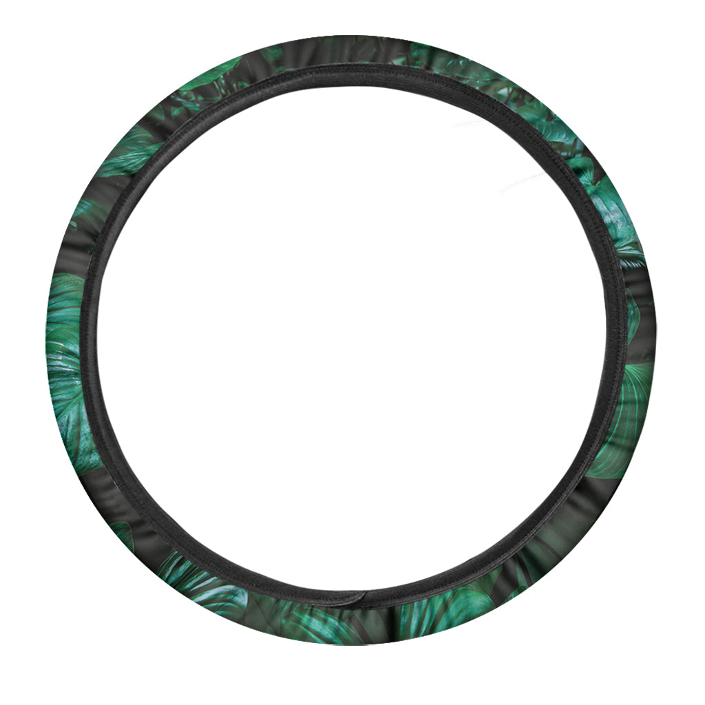 Natural Tropical Leaf Print Car Steering Wheel Cover