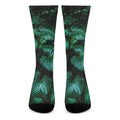 Natural Tropical Leaf Print Crew Socks