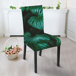 Natural Tropical Leaf Print Dining Chair Slipcover