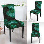 Natural Tropical Leaf Print Dining Chair Slipcover