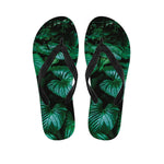 Natural Tropical Leaf Print Flip Flops