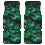 Natural Tropical Leaf Print Front and Back Car Floor Mats