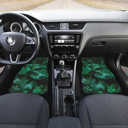 Natural Tropical Leaf Print Front and Back Car Floor Mats
