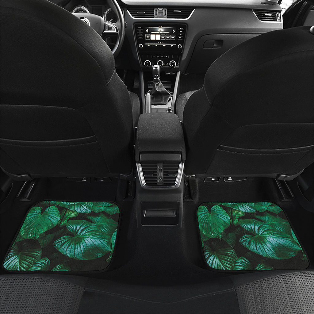 Natural Tropical Leaf Print Front and Back Car Floor Mats