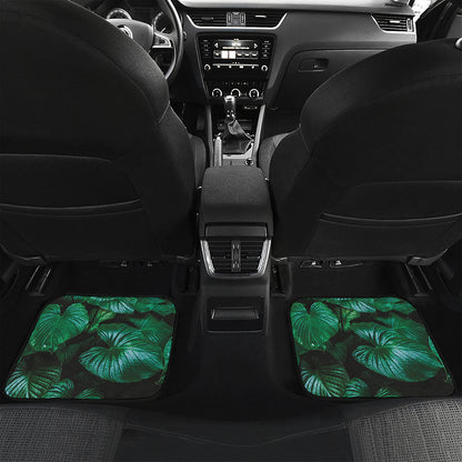 Natural Tropical Leaf Print Front and Back Car Floor Mats