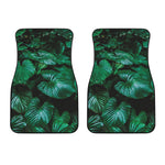 Natural Tropical Leaf Print Front Car Floor Mats