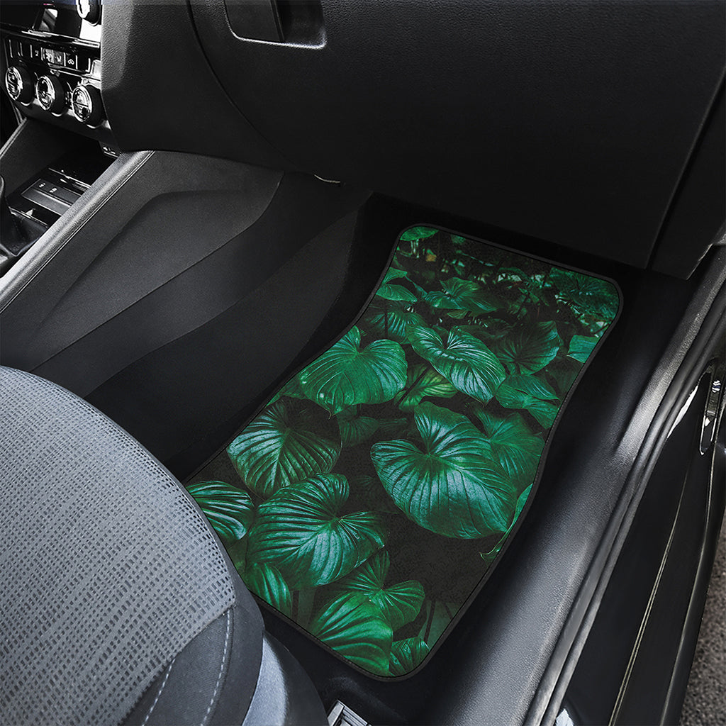 Natural Tropical Leaf Print Front Car Floor Mats