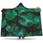 Natural Tropical Leaf Print Hooded Blanket