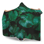 Natural Tropical Leaf Print Hooded Blanket