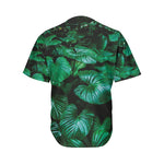 Natural Tropical Leaf Print Men's Baseball Jersey