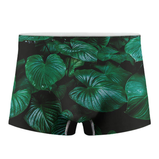 Natural Tropical Leaf Print Men's Boxer Briefs