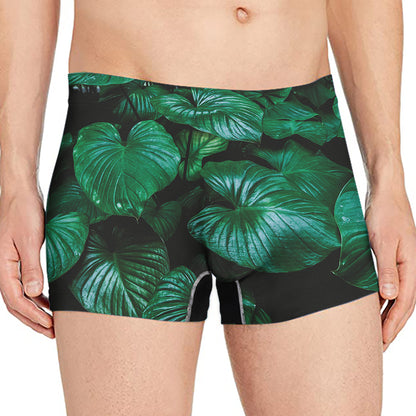 Natural Tropical Leaf Print Men's Boxer Briefs