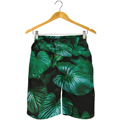 Natural Tropical Leaf Print Men's Shorts