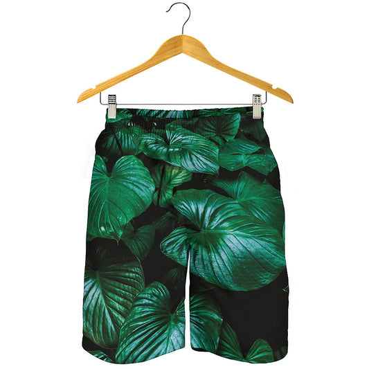 Natural Tropical Leaf Print Men's Shorts