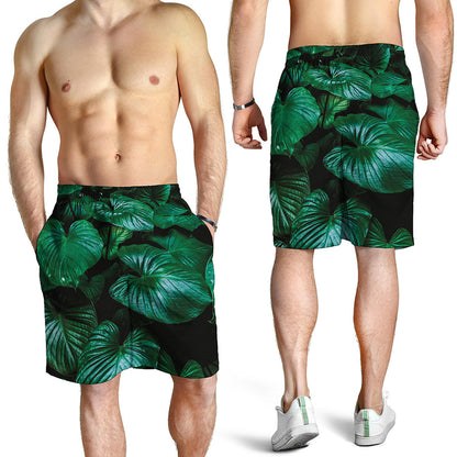 Natural Tropical Leaf Print Men's Shorts